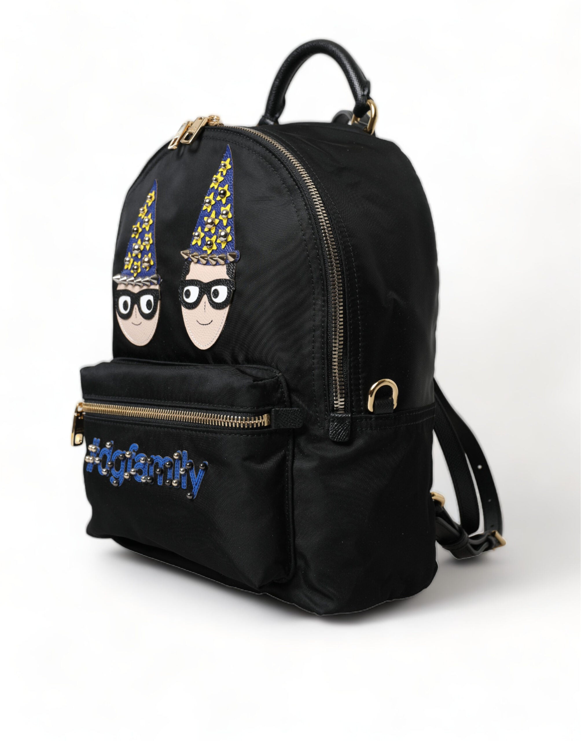 Dolce & Gabbana Elegant Black and Gold Detail Backpack